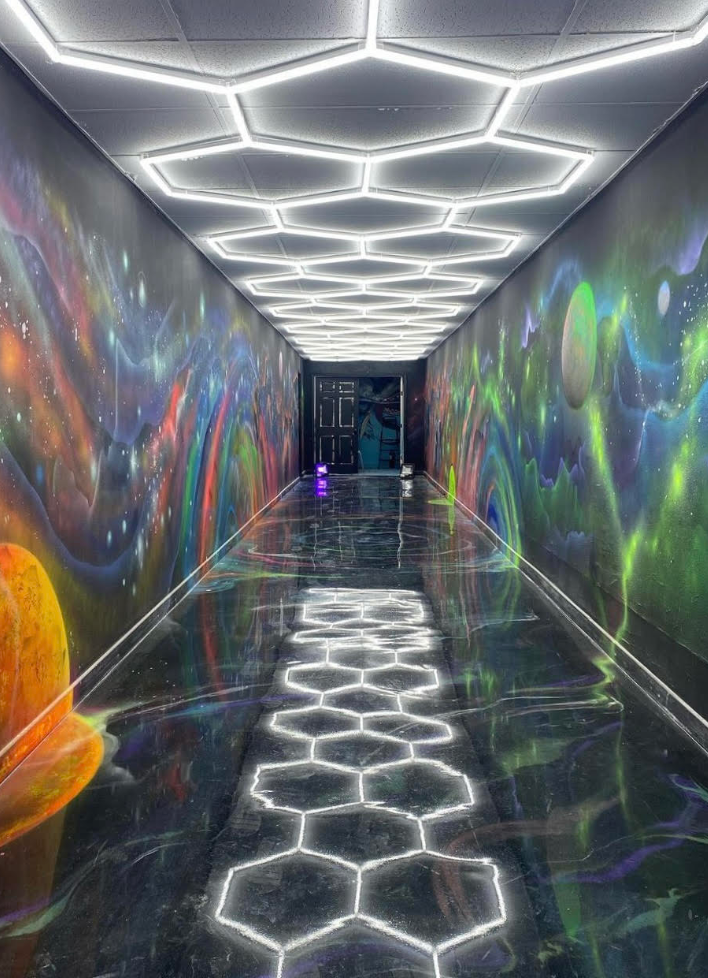 Luz Led Spectra • Kit 5 Hexágonos Chicos • Arista Hexágono 44 cm • 36 Watts c/u