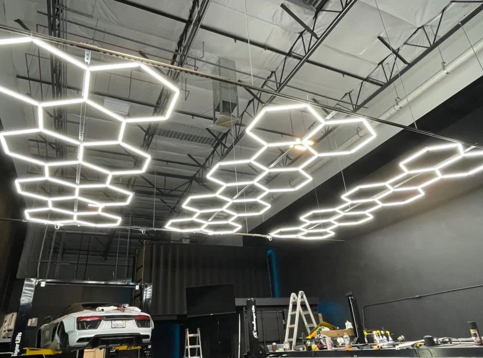 Luz Led Spectra • Kit 5 Hexágonos Grandes • Arista Hexágono 117 cm • 48 Watts c/u