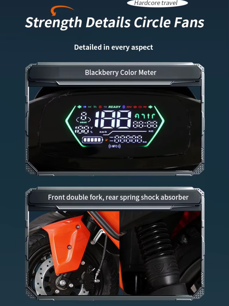 Moto eléctrica scooter 2000W 2.0 con batería de litio – vista 7