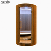 Sauna Infrarrojo Espectro Completo Redondo PREMIUM • NORDIK • 1 Persona • 102x102x195 cm • Panel de Control Digital • Sistema Audio Bluetooth • Luz Estelar 7 Colores • 1590W