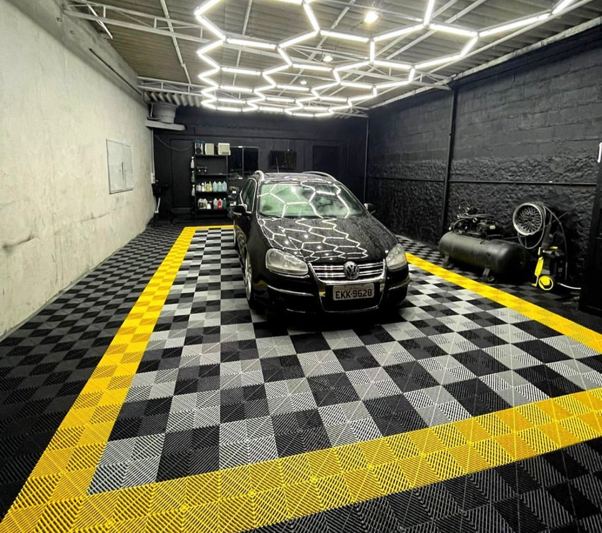 Esquina Piso de Garage Modular Spectra • 8x8x1.8cm • Negro