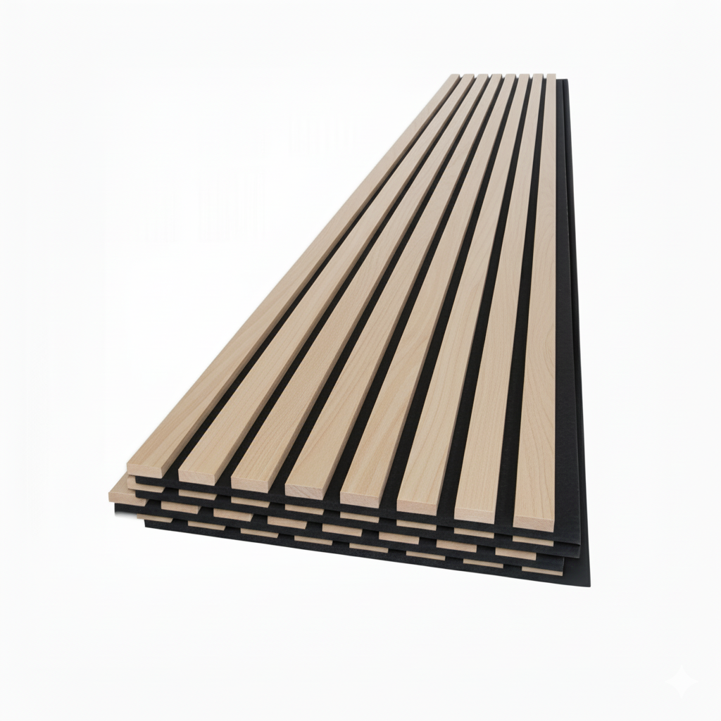 Panel Acústico Madera & PET • 240x60cm • 2.1cm de espesor