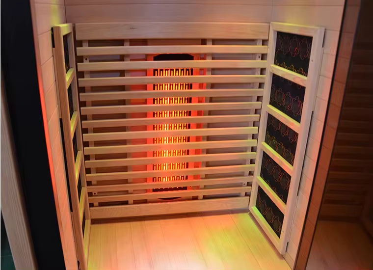 Cabina Sauna Infrarrojo • Dos Persona • 120x105x190 cm • Panel de Control USB • Bluetooth