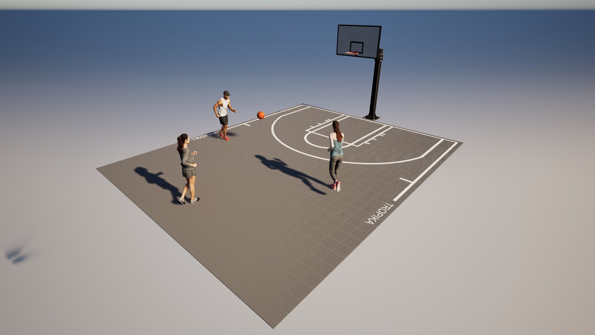 Basketball • Media Cancha • Formato Alargado • Piso Deportivo Elastic Pro