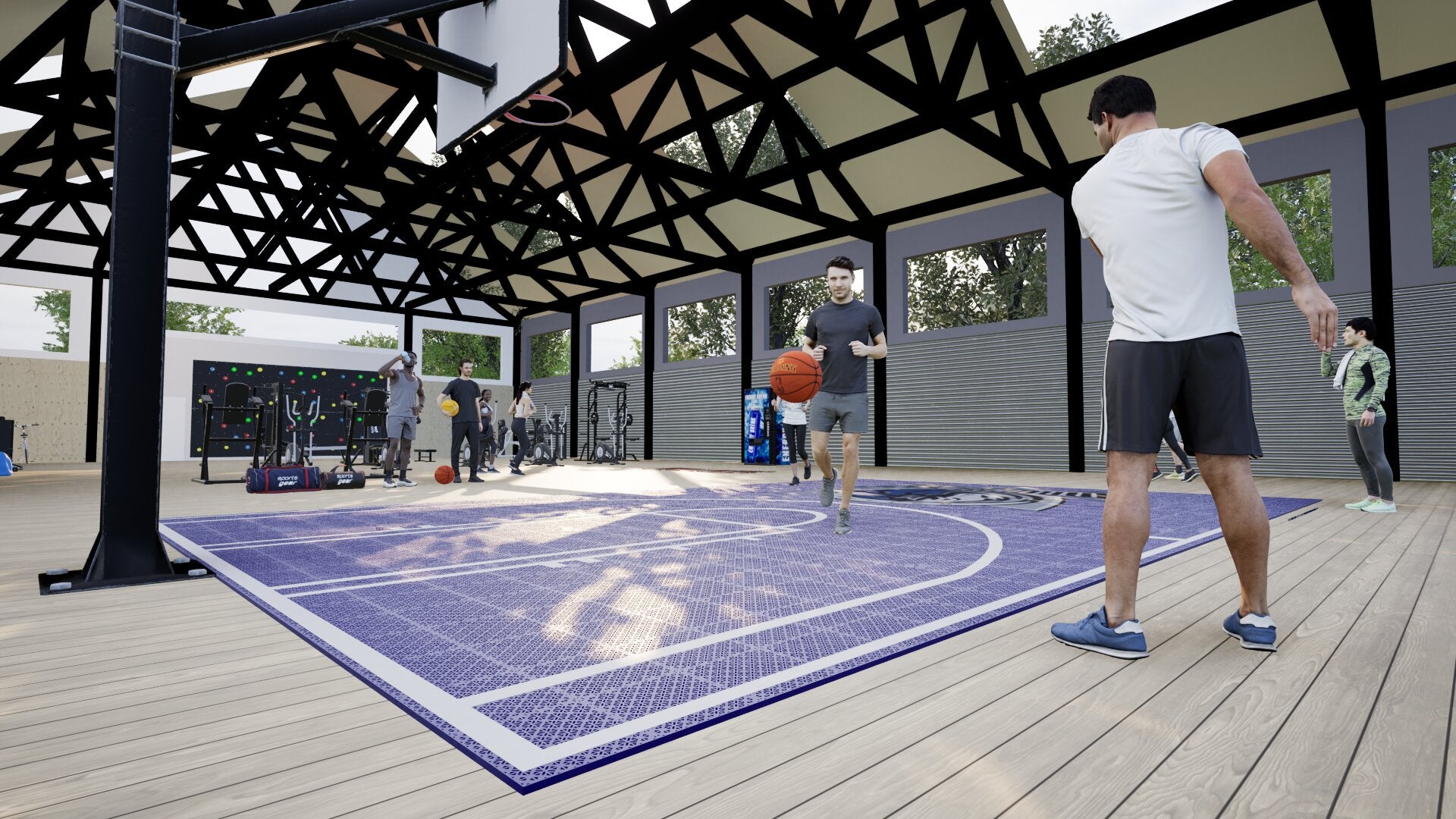Basketball • Media Cancha • Formato Alargado • Piso Deportivo Elastic Pro