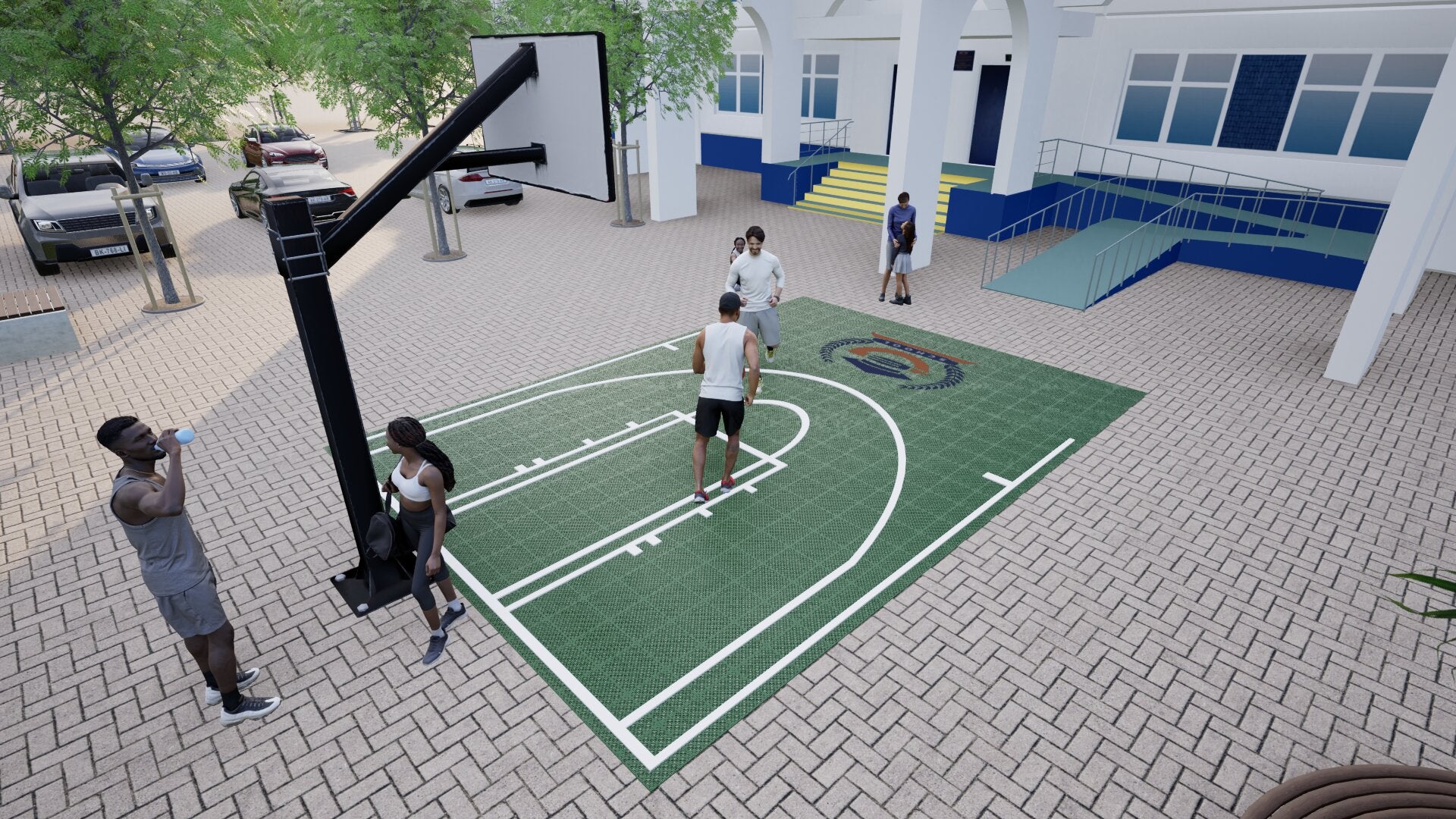 Basketball • Media Cancha • Formato Alargado • Piso Deportivo Elastic Pro