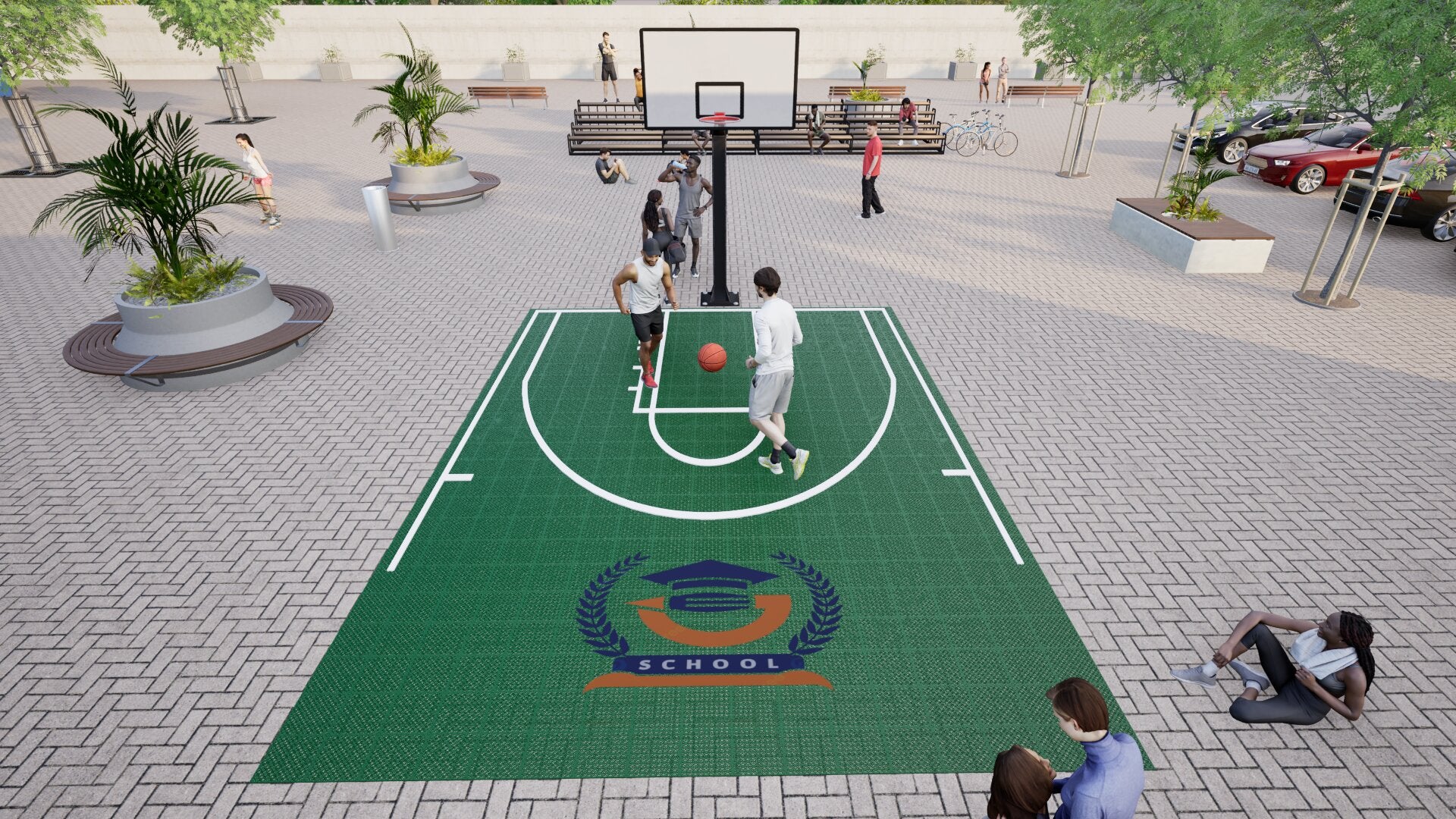 Basketball • Media Cancha • Formato Alargado • Piso Deportivo Elastic Pro