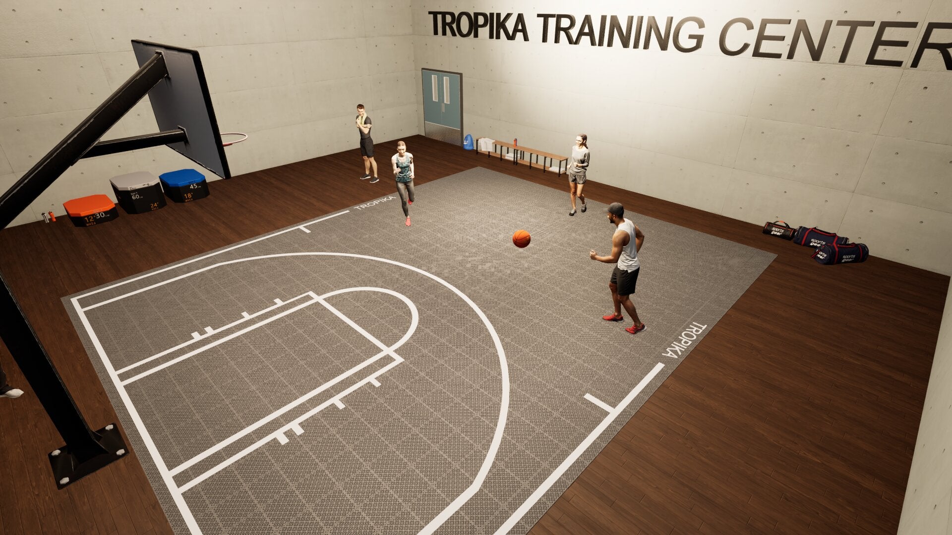 Basketball • Media Cancha • Formato Alargado • Piso Deportivo Elastic Pro