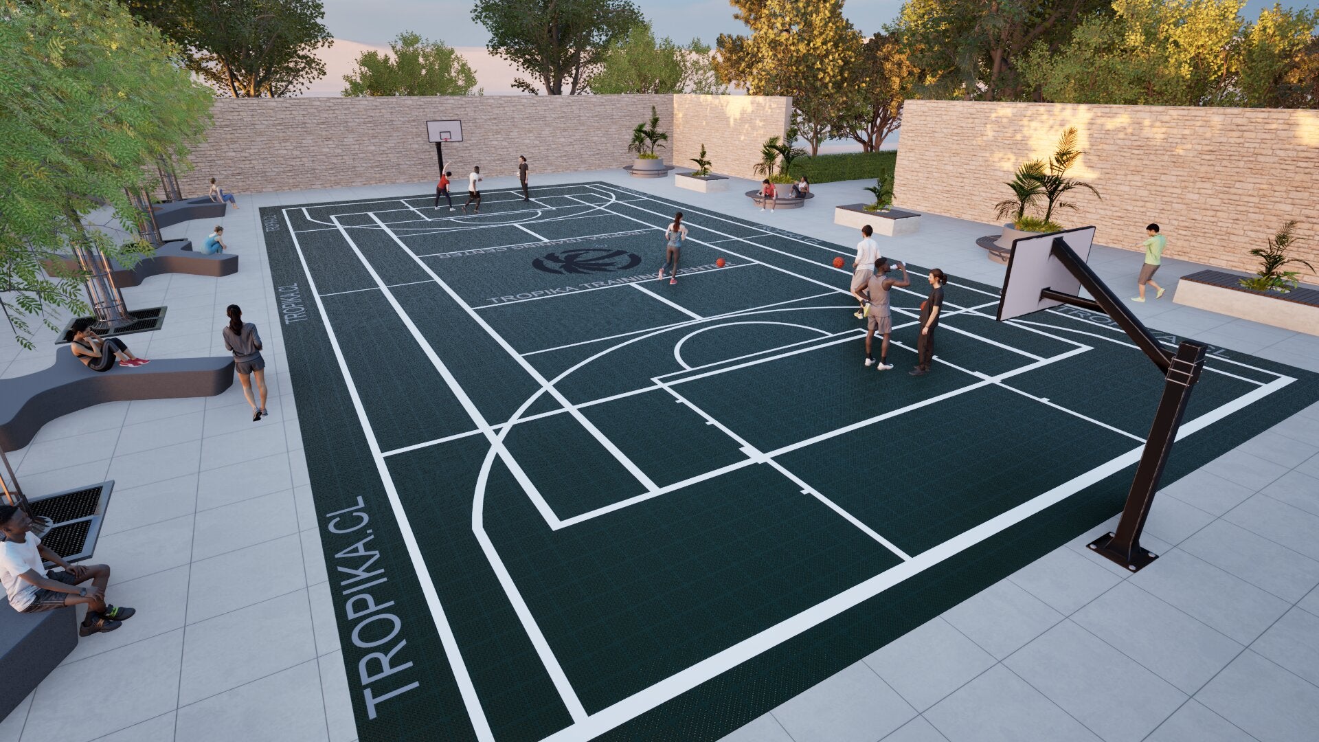 Basketball • Cancha Completa • Piso Deportivo Elastic Pro