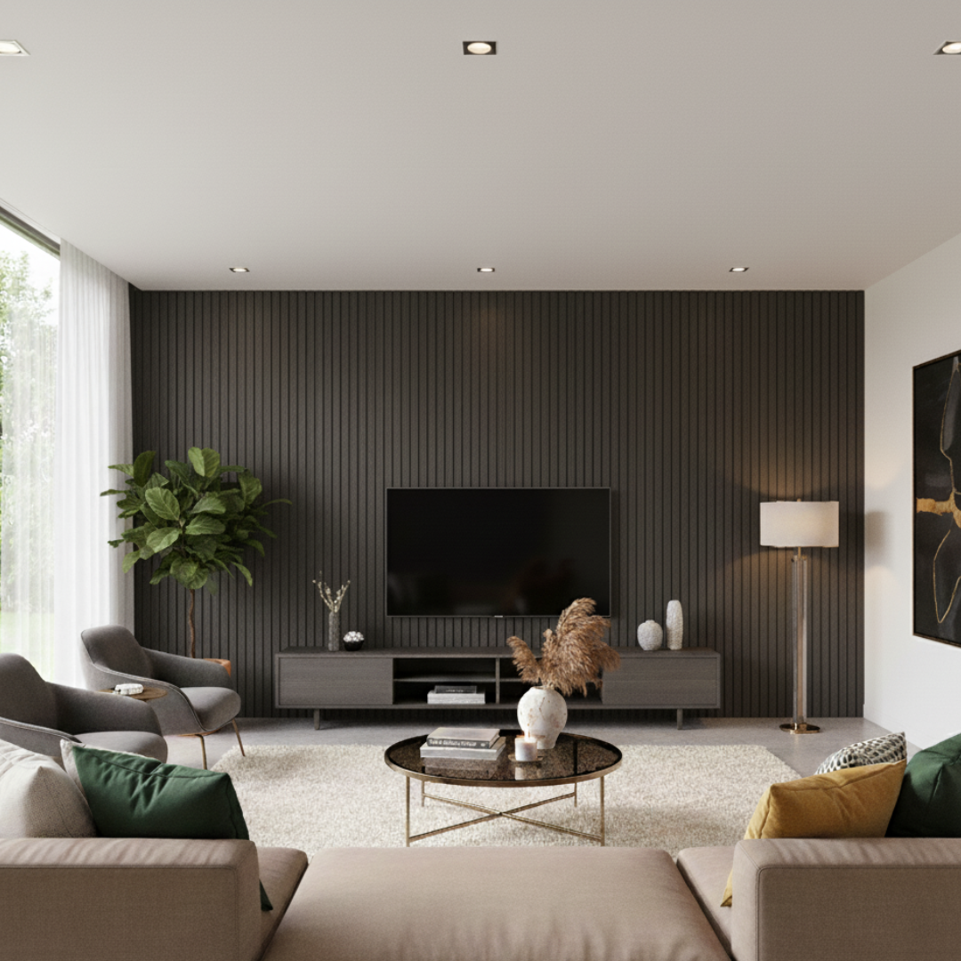 Revestimiento interior • WPC Wall Panel • Negro Textura • 22x240x1cm