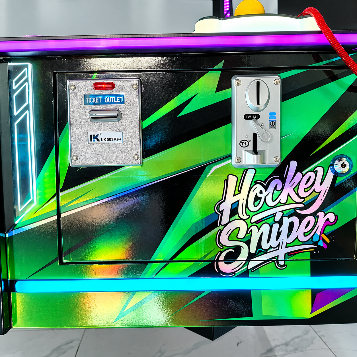 Mesa de Air Hockey Arcade Profesional con Monedero • Iluminación Led • Sniper Hockey