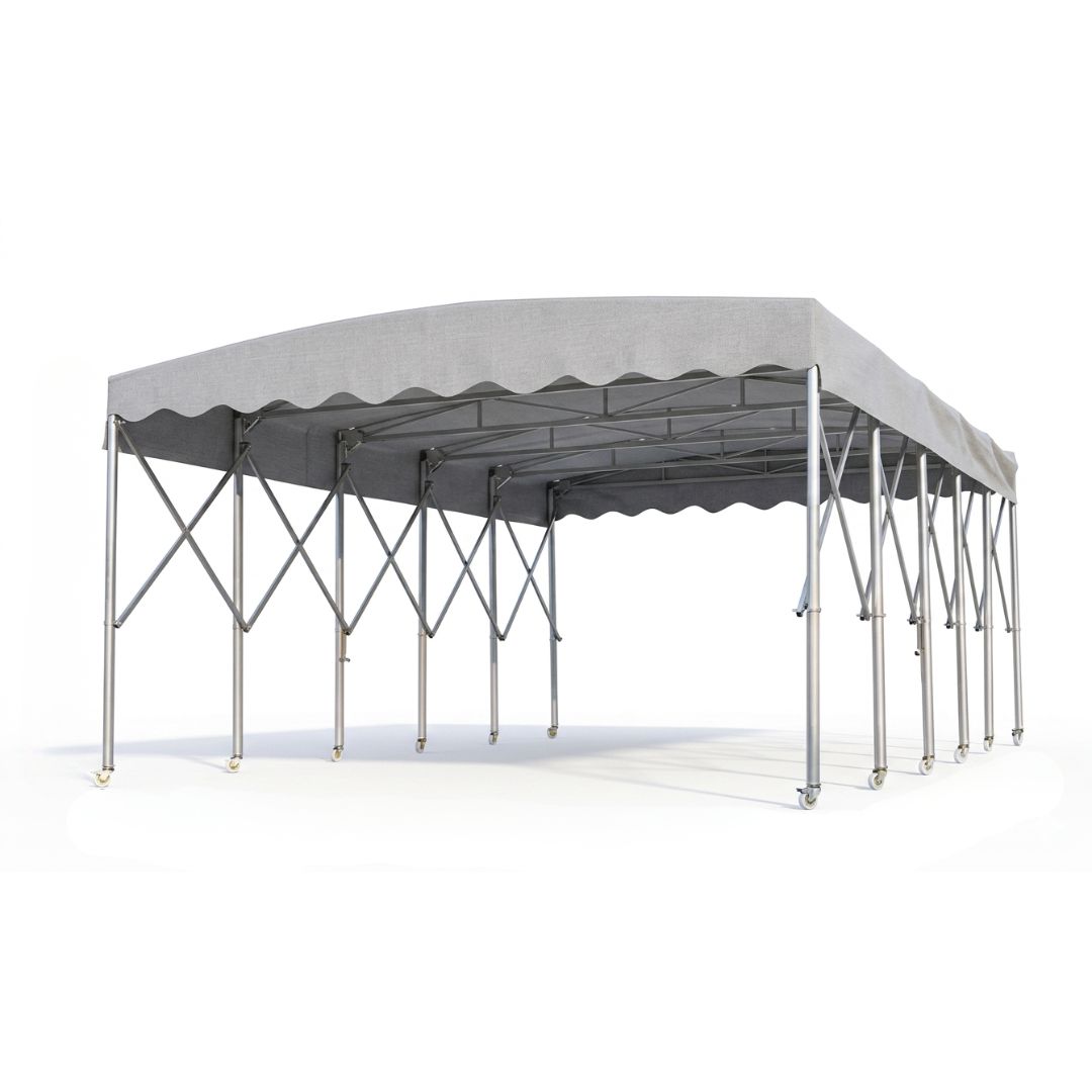 Carpa Plegable Industrial de PVC Impermeable • Tamaño Mediana 6x10 mts 60 m2 • Formato Solo Techo