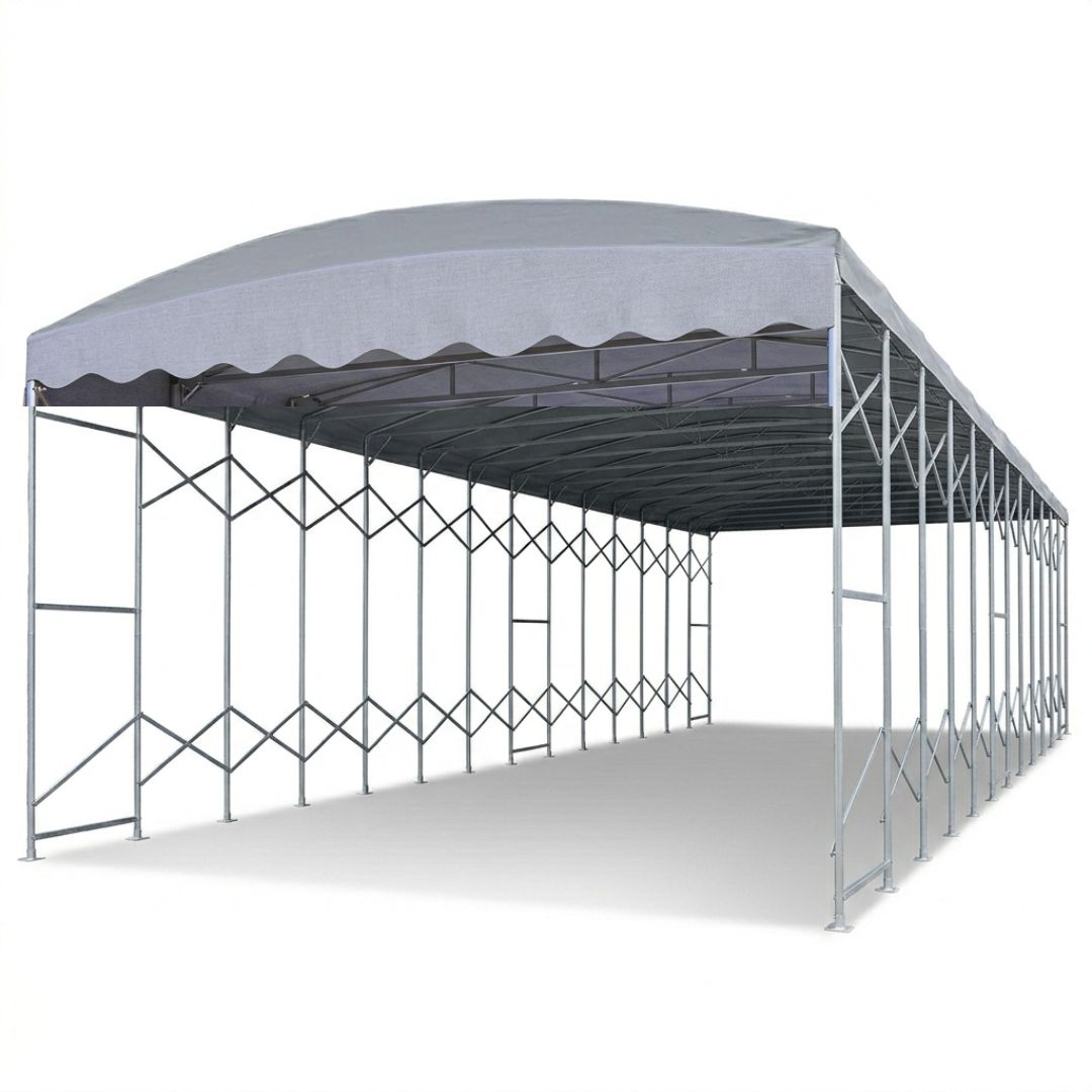 Carpa Plegable Industrial de PVC Impermeable • Tamaño Industrial 15x30 mts 450 m2 • Formato Solo Techo
