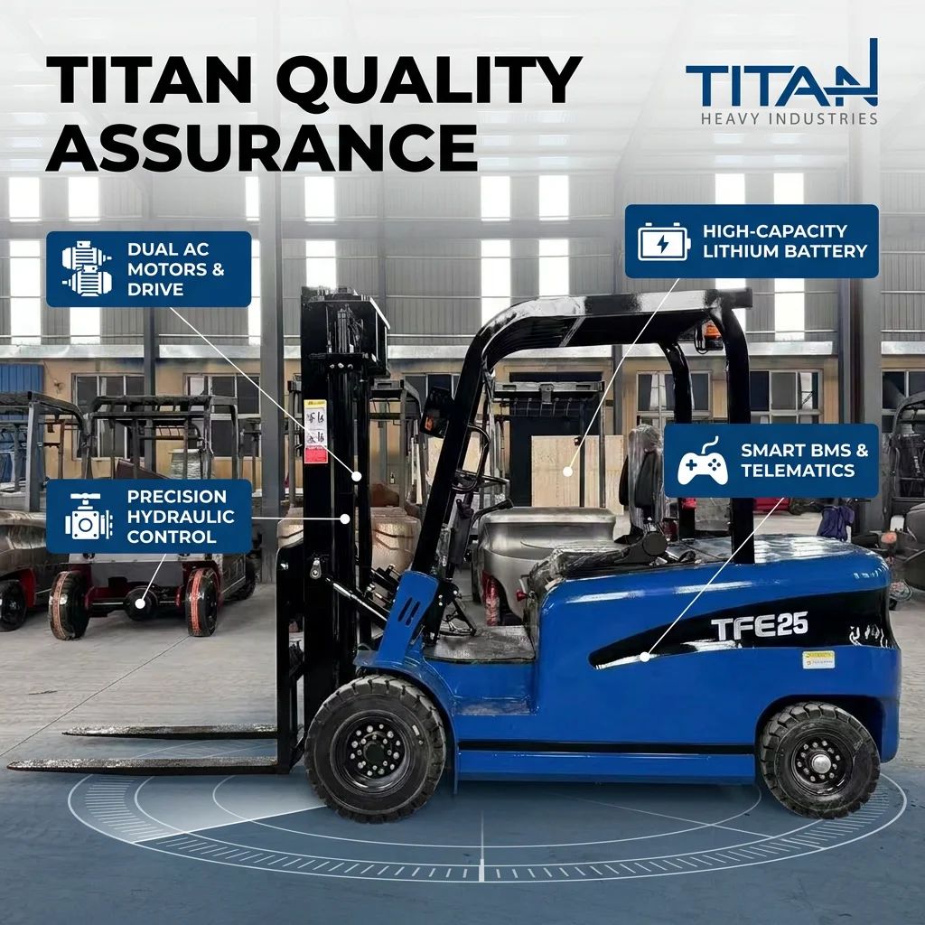 Grúa Horquilla Eléctrica TFE25 TITAN • 2,5 Ton.
