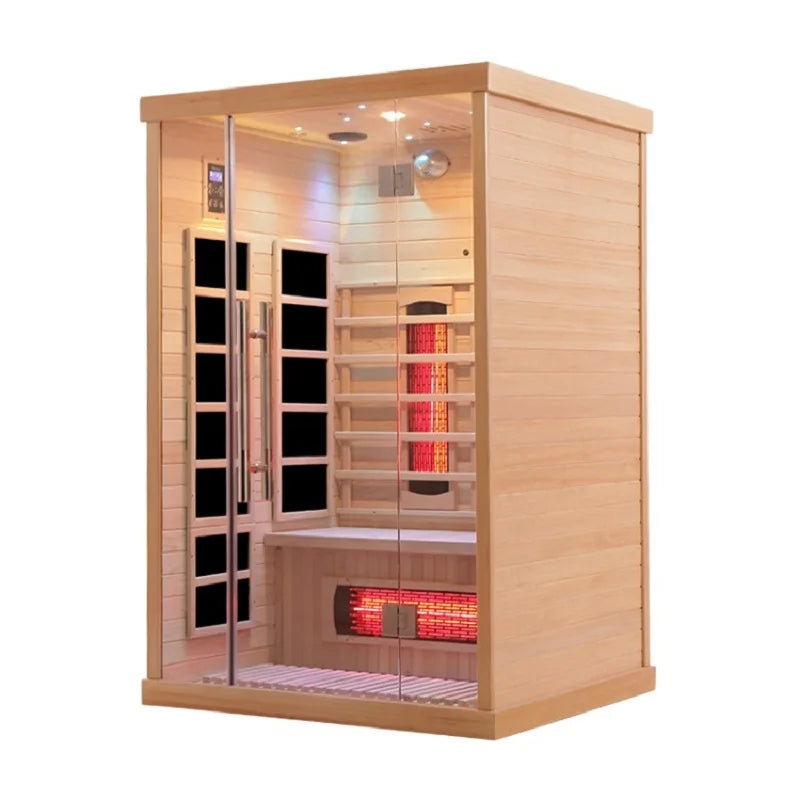 Cabina Sauna Infrarrojo • Dos Persona • 120x105x190 cm • Panel de Control USB • Bluetooth
