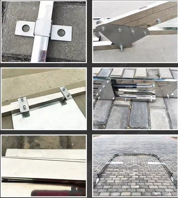 Carpa Cochera Plegable para Moto • Retractil • Soporte Anclado a Piso • 3,3m largo × 1,9m ancho × 1,4m alto • Gris