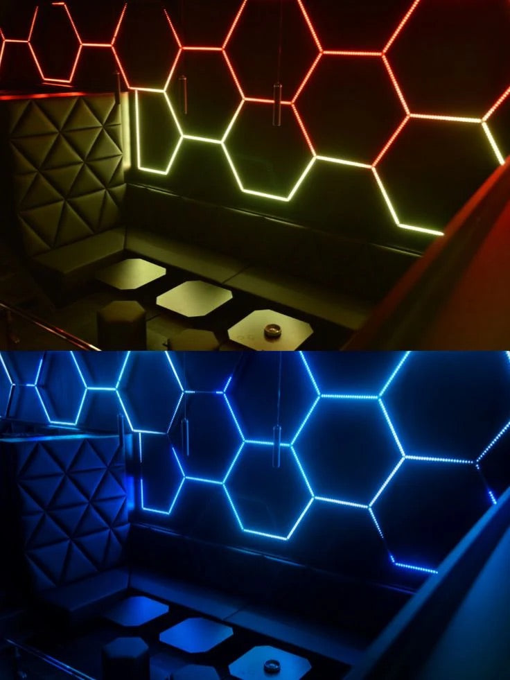 Luz Led Spectra RGB • Rack Hexagonal • 4.78x2.41 mts • 14 Hexágonos
