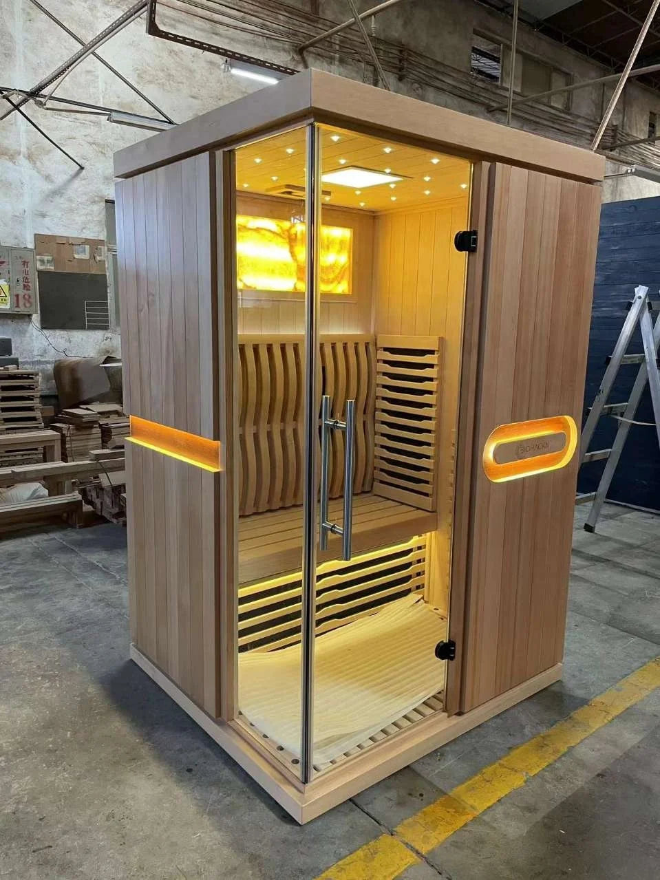 Sauna Infrarrojo • PREMIUM • 2 Personas • 130x120x190 cm • Panel de Control Digital • Sistema Audio Bluetooth • Luz RGB • 1750W