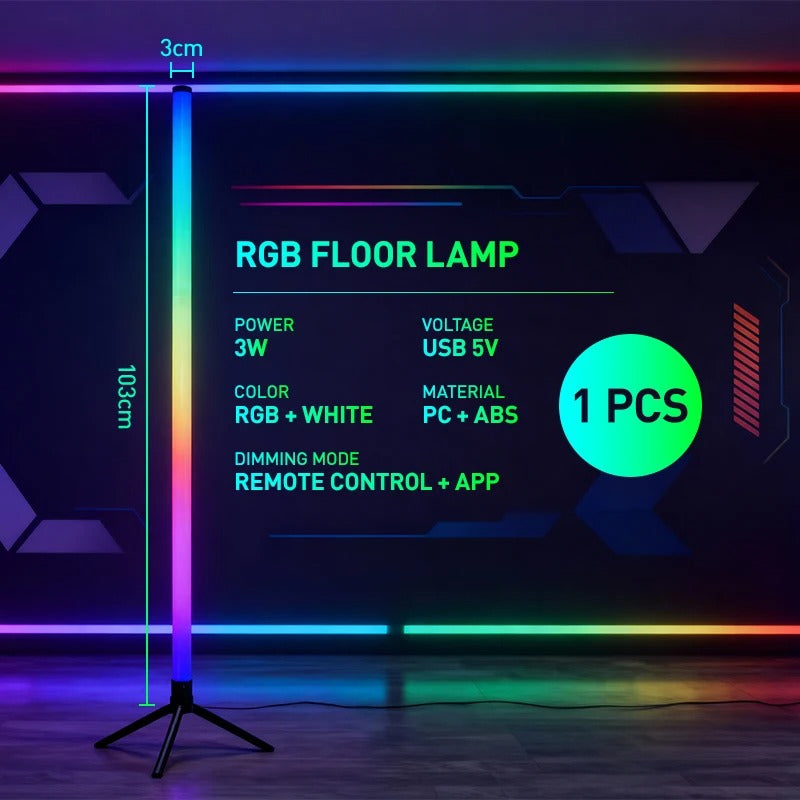 Lampara Led RGB • Pedestal Configurable • Pack Doble • 1.1 mts altura