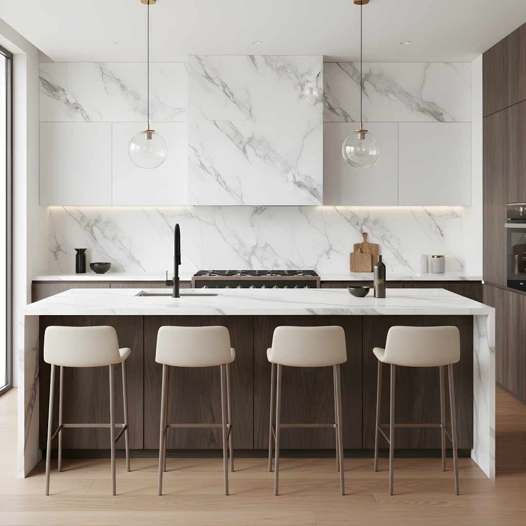 Revestimiento interior • Panel Mármol PVC • 244x122x0.3cm • Blanco Bruma