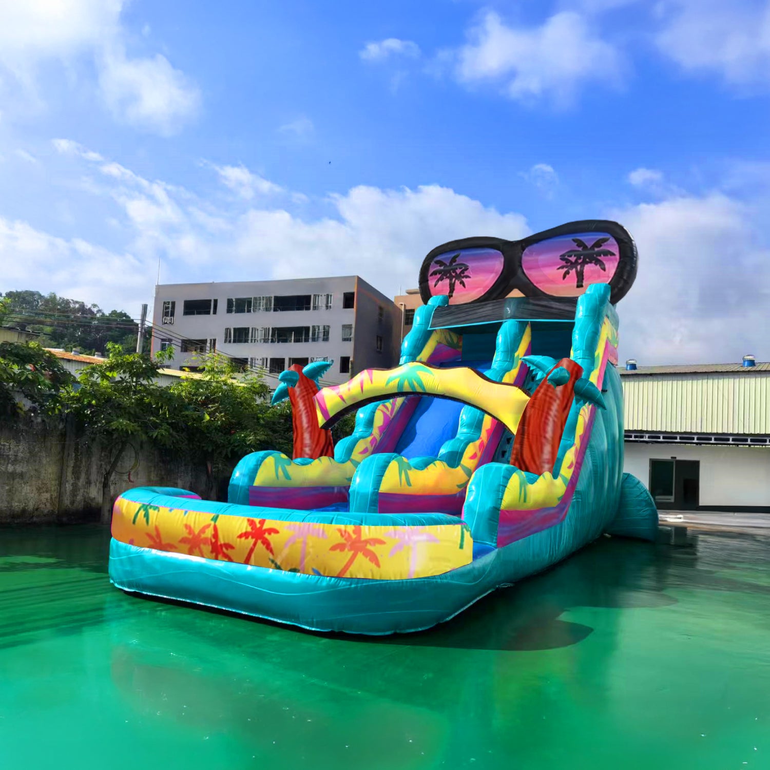 Juego Inflable • Hawái • Tobogán Acuático • 5.8x5.8x3m • [A Pedido] • Arriendo
