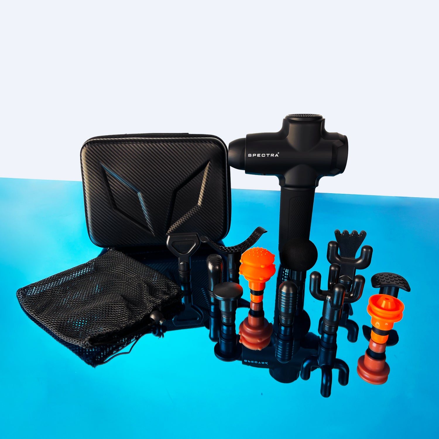 Pistola de masajes Spectra • Pack pro • 12 Cabezales