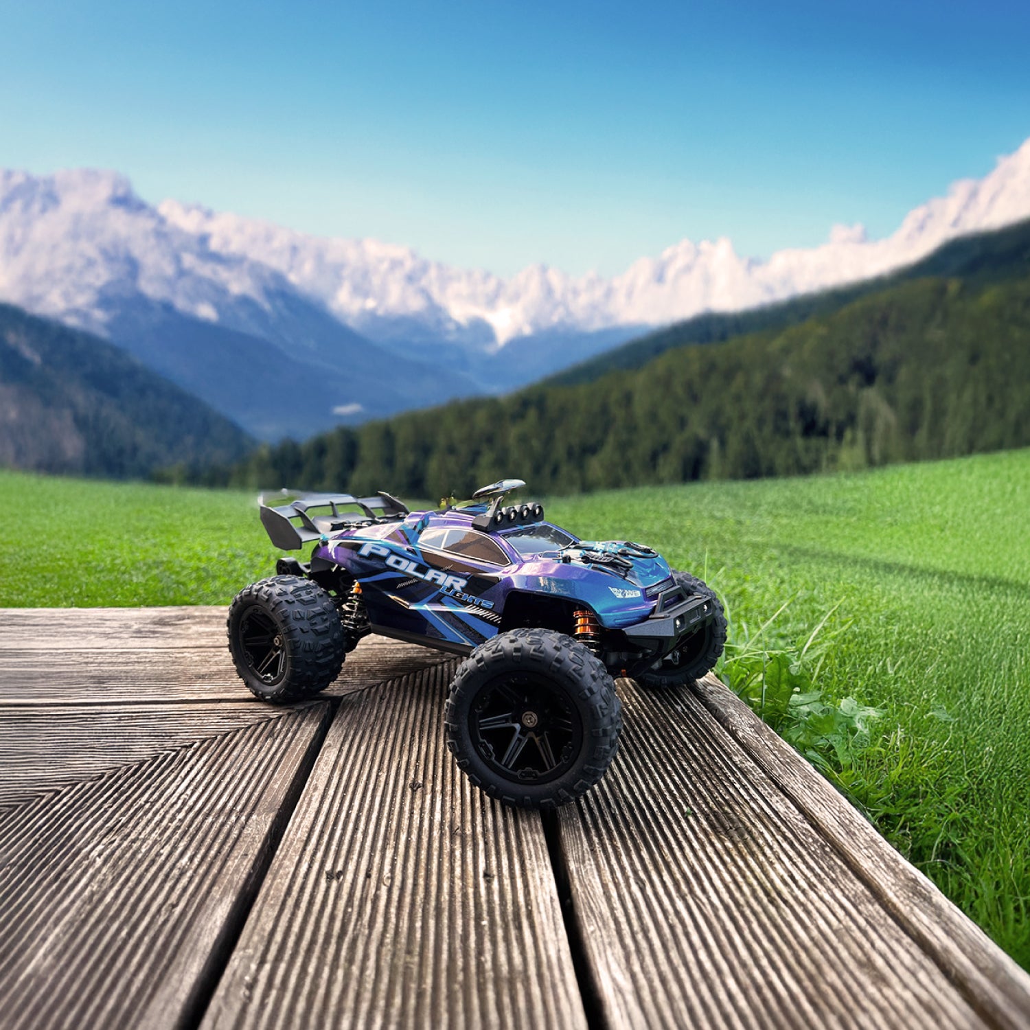 Auto a control remoto • Raptor monster truck 4x4 • 40 Km/h • Azul