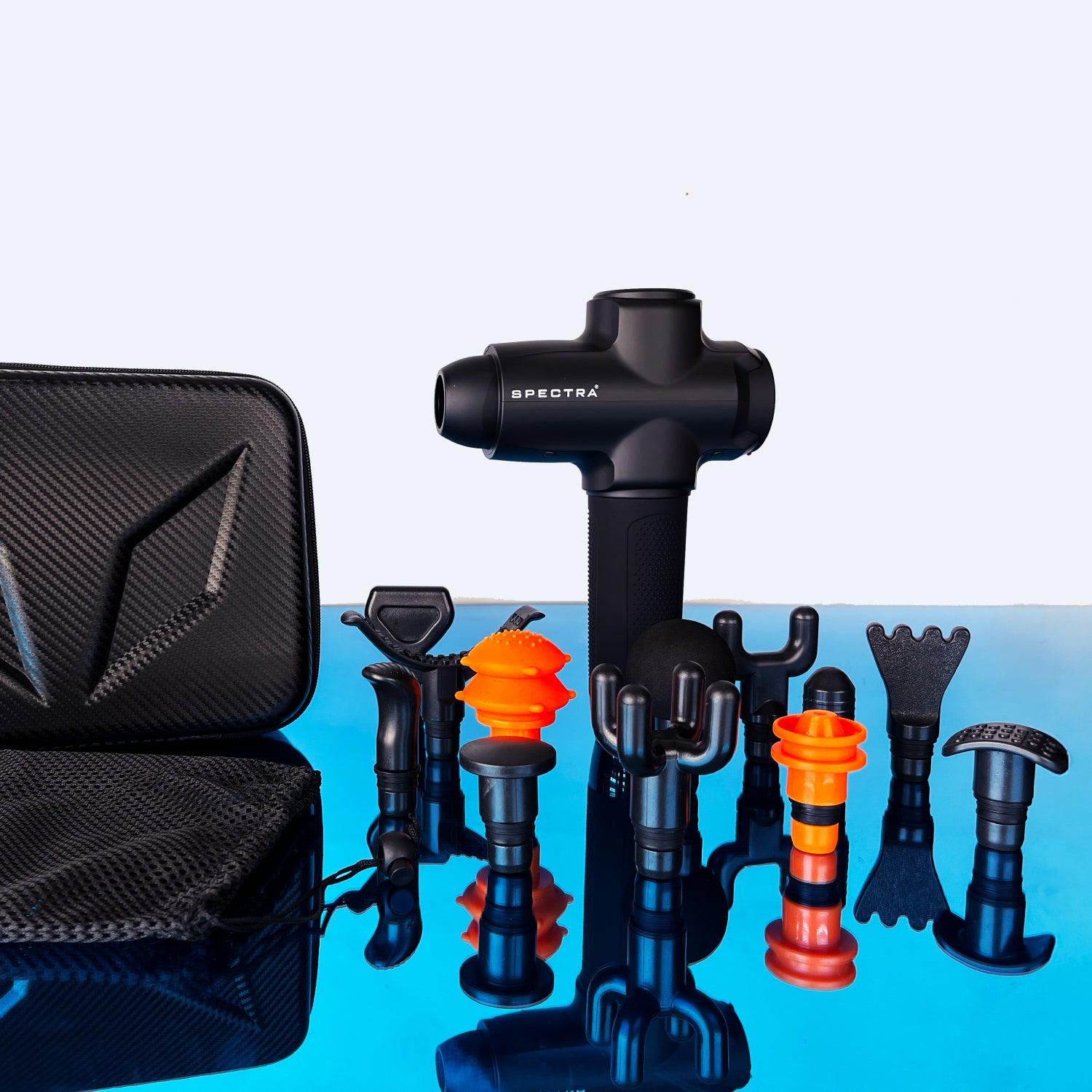 Pistola de masajes Spectra • Pack pro • 12 Cabezales