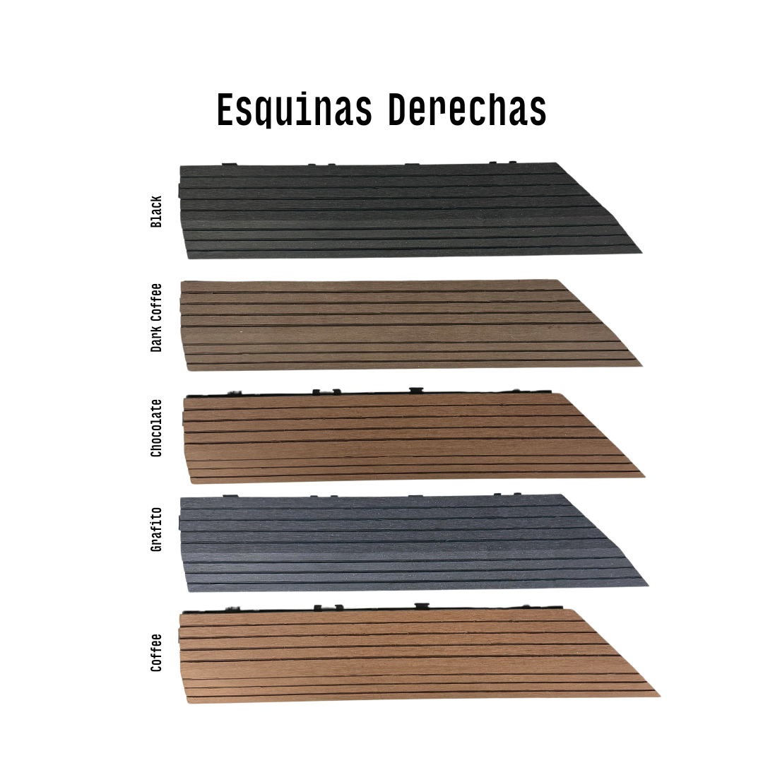 Borde Piso Deck WPC Terraza • Encastrable Modular Outdoor • 30x7.5x2cm