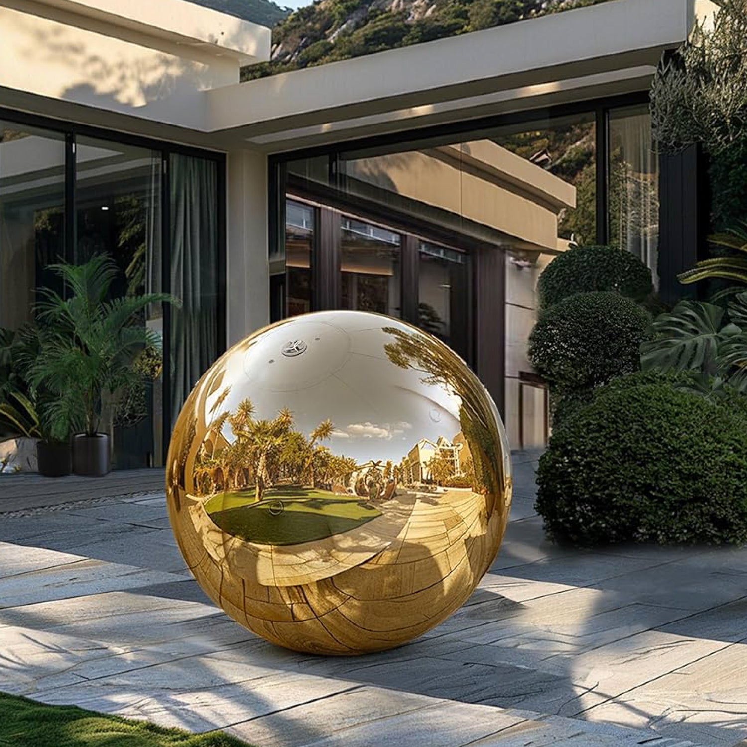 Globo Inflable PVC • Dorado • Efecto Espejo • Decoración • Arriendo