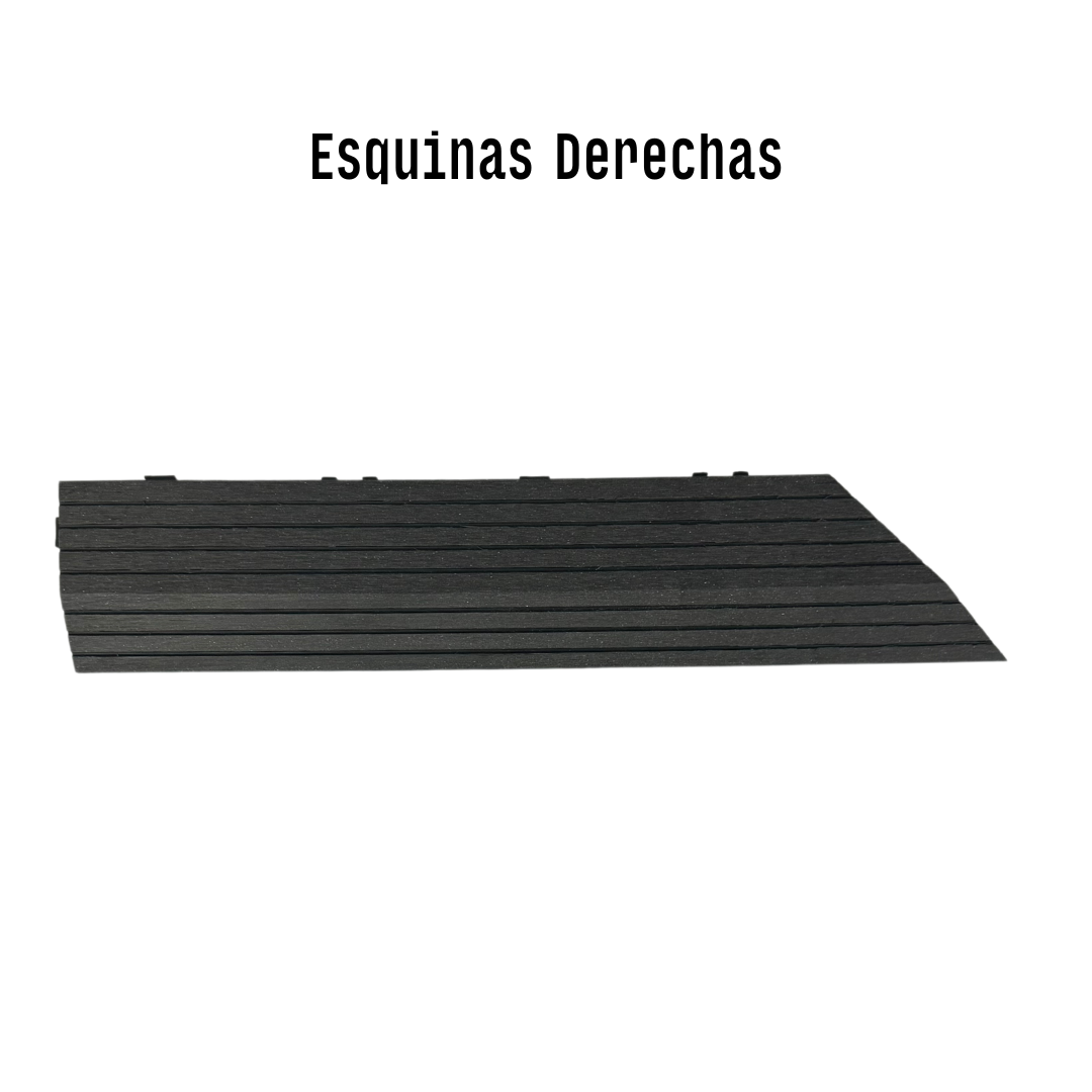 Borde Piso Deck WPC Terraza • Encastrable Modular Outdoor • 30x7.5x2cm