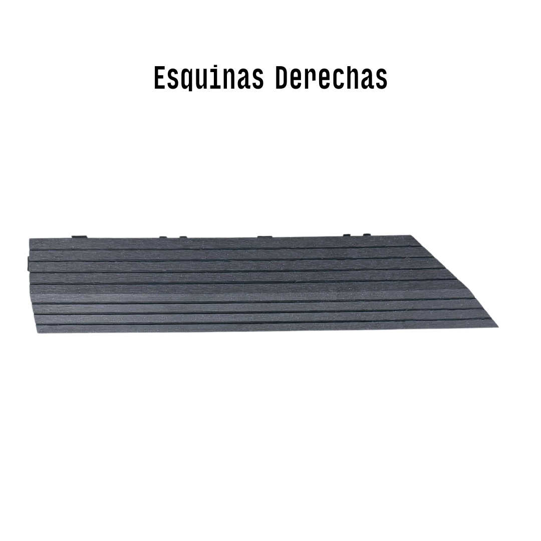 Borde Piso Deck WPC Terraza • Encastrable Modular Outdoor • 30x7.5x2cm