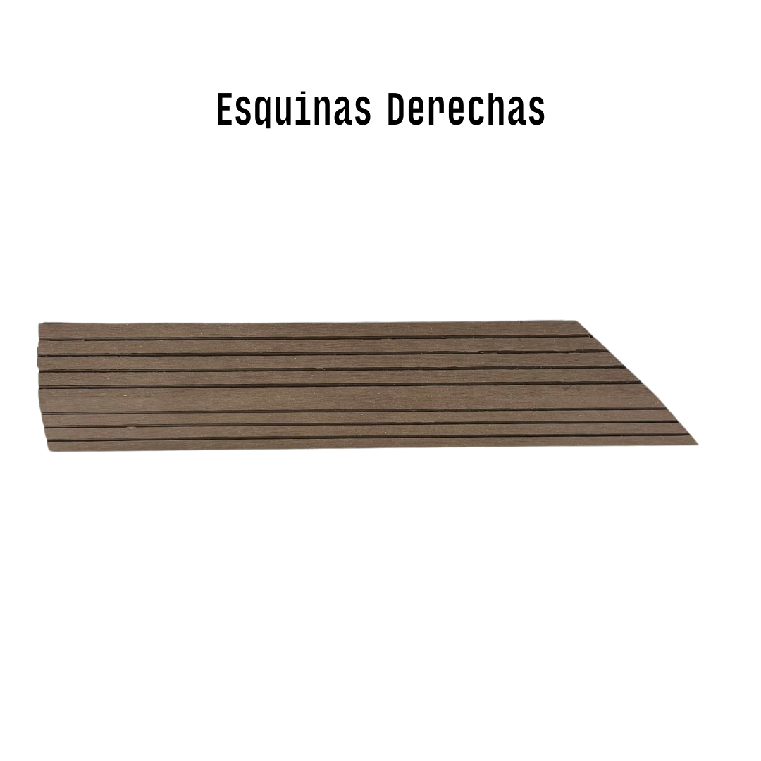 Borde Piso Deck WPC Terraza • Encastrable Modular Outdoor • 30x7.5x2cm