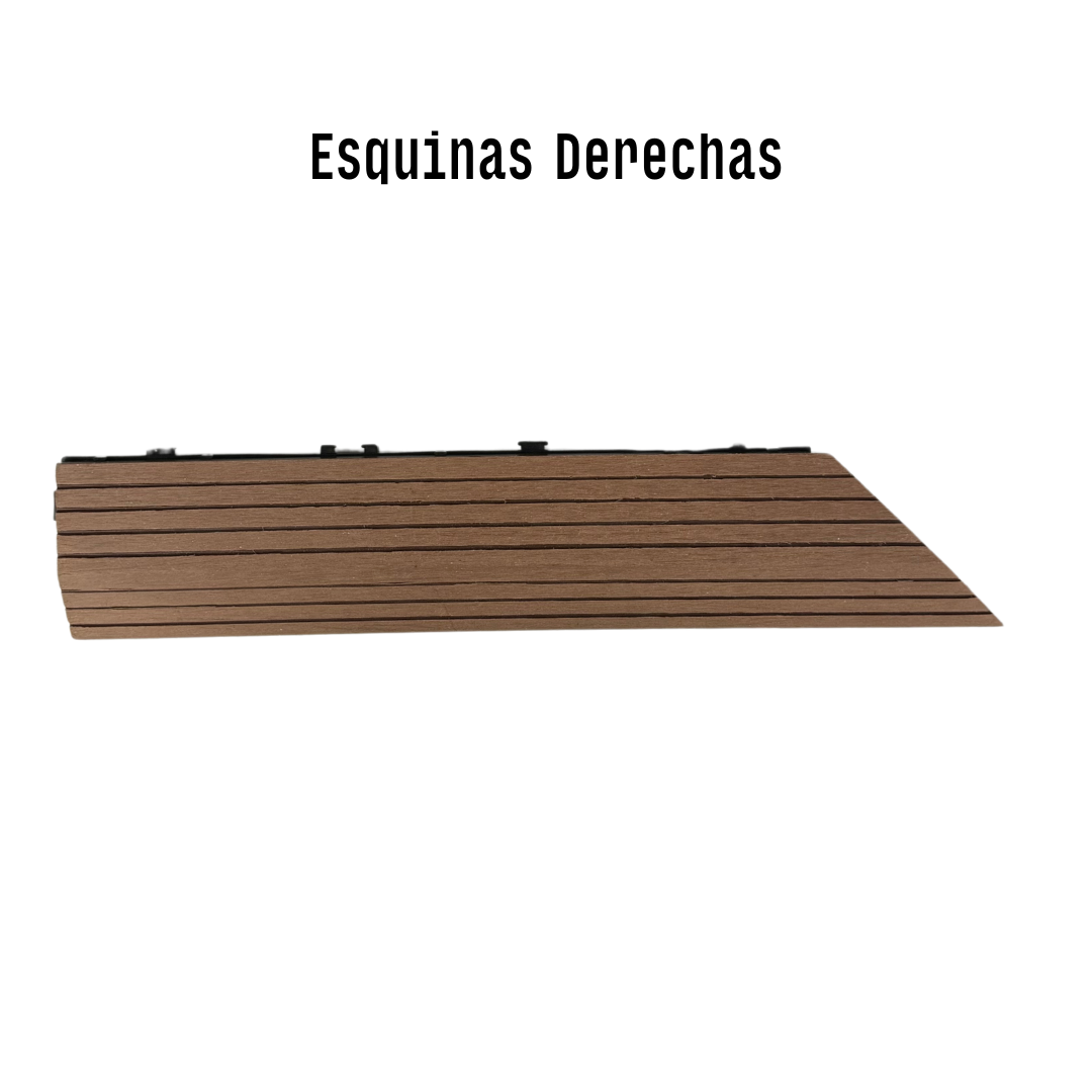 Borde Piso Deck WPC Terraza • Encastrable Modular Outdoor • 30x7.5x2cm