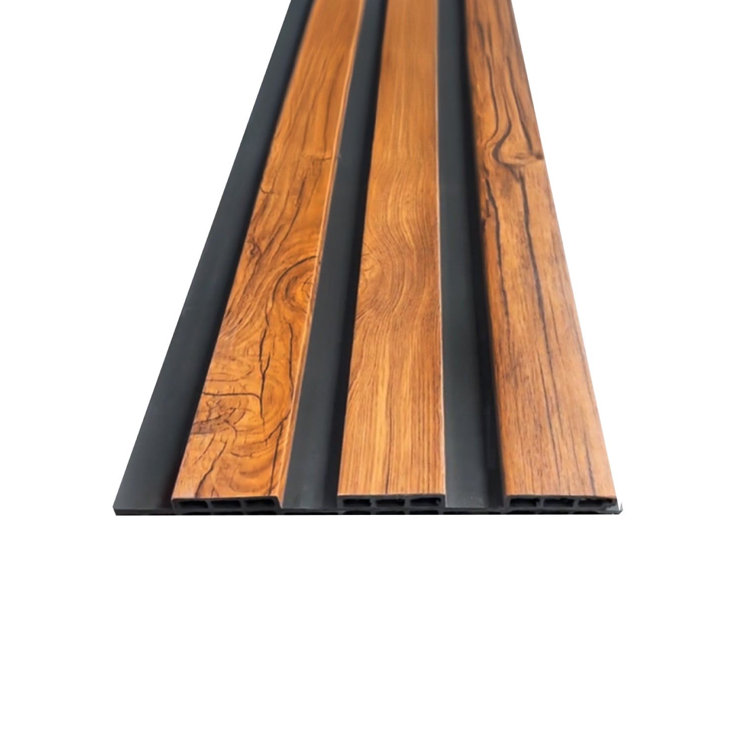 Revestimiento interior • WPC Wall Panel • Negro/Madera • 20.5x240x1.5cm • [Preventa]