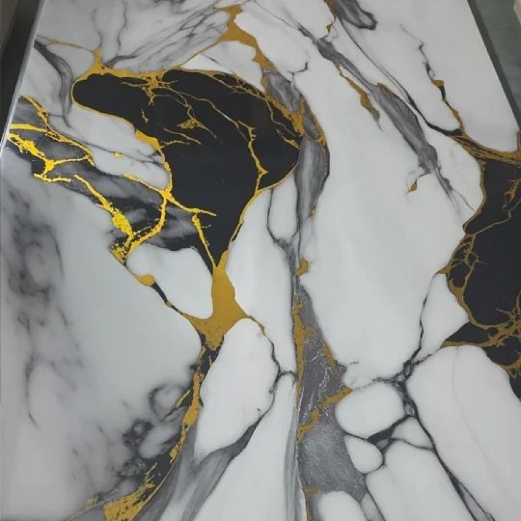 Revestimiento interior • Panel Mármol PVC • 244x122x0.3cm • Negro Ónix • [Preventa]