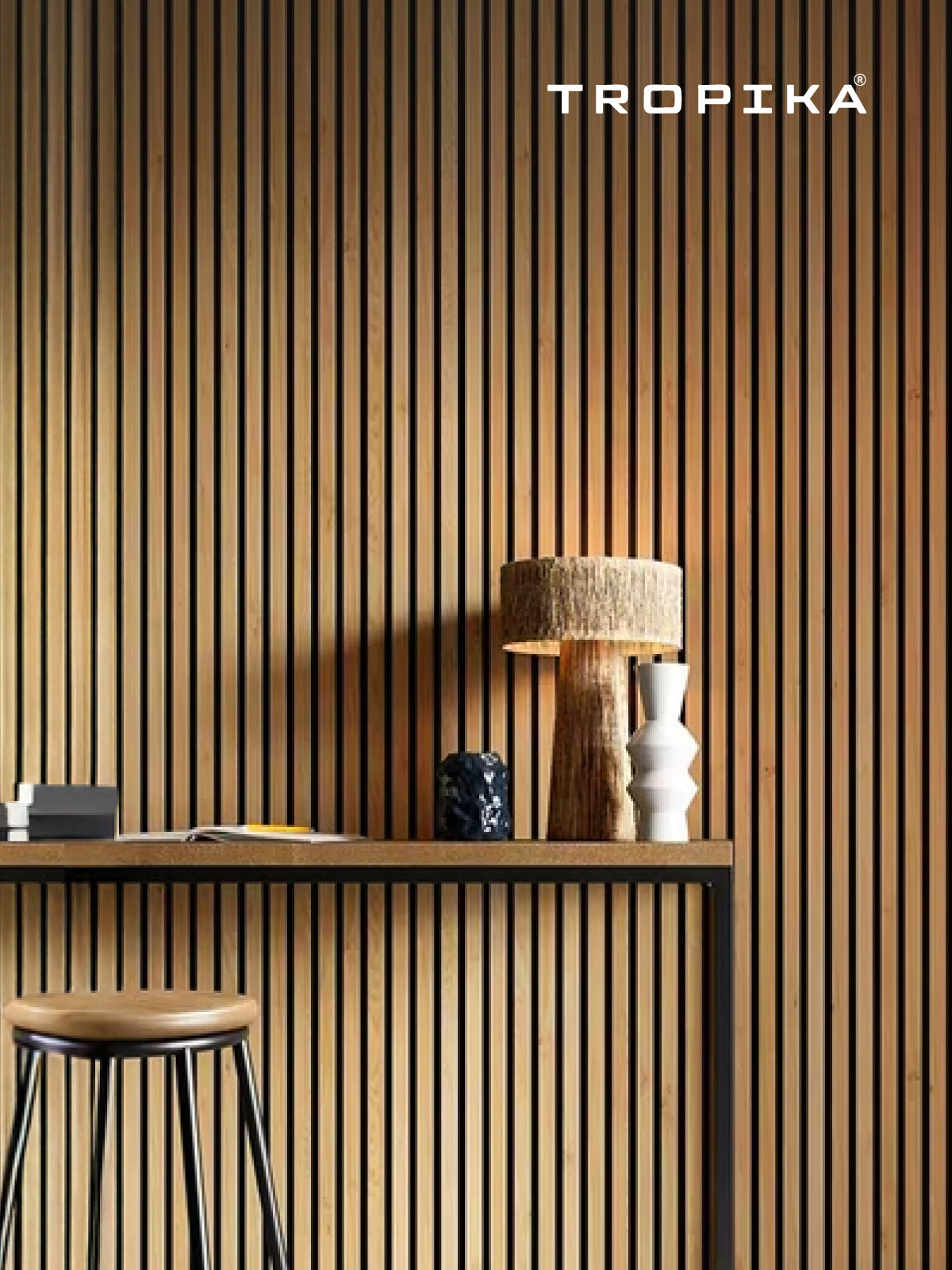 Revestimiento interior • WPC Wall Panel • Negro/Madera • 20.5x240x1.5c