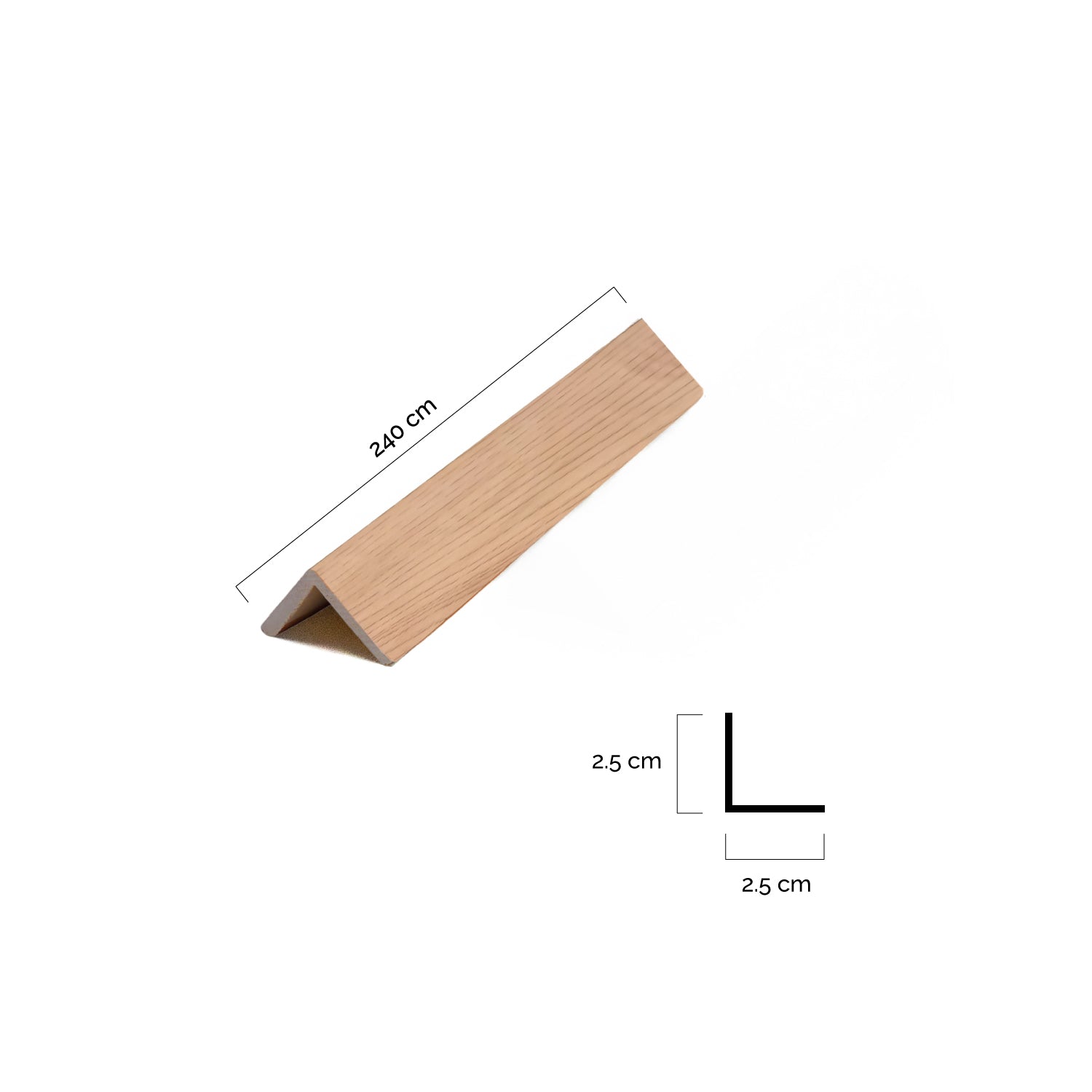 Perfil Esquina exterior • WPC Wall Panel • Café Arena • 2.5x2.5x240cm • [Preventa]