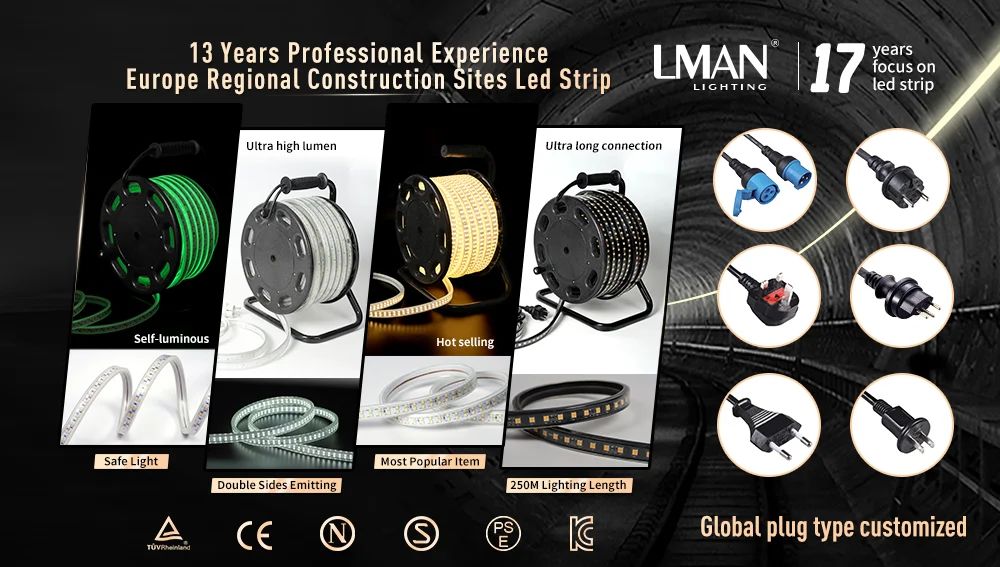 Iluminación LED AC220V para Obras de Construcción, Minería en Túneles, Iluminación Exterior, IP65 Impermeable, Embalaje en Tambor Portátil - 4000K