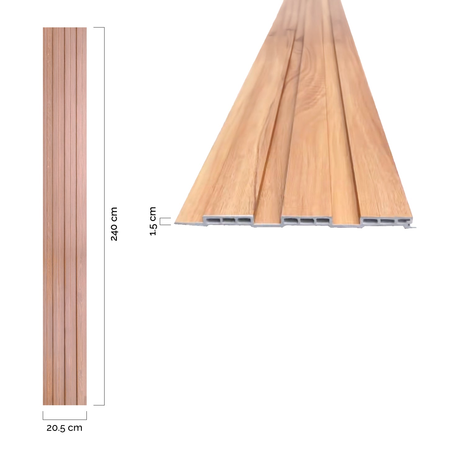 Revestimiento interior • WPC Wall Panel • Café Arena • 20.5x240x1.5cm • [Preventa]