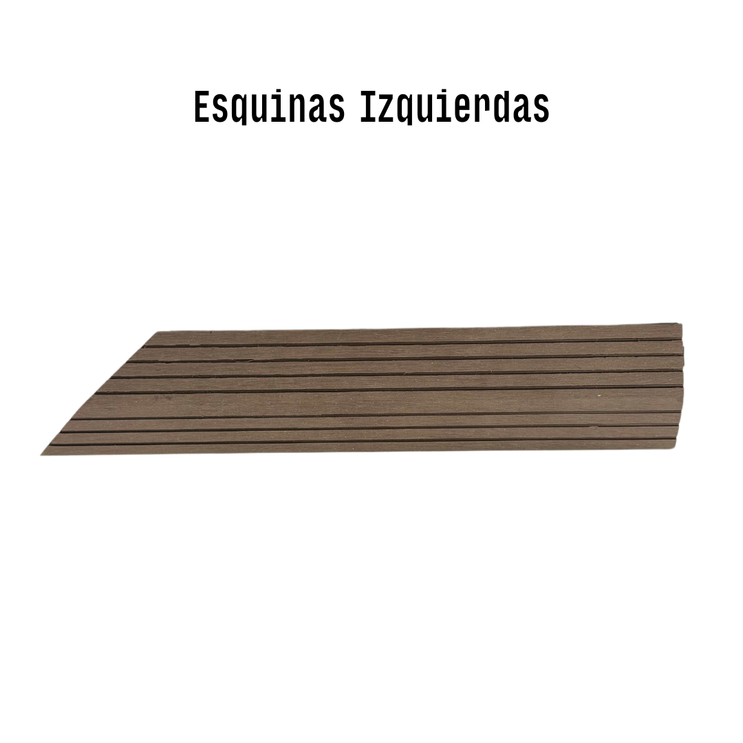 Borde Piso Deck WPC Terraza • Encastrable Modular Outdoor • 30x7.5x2cm