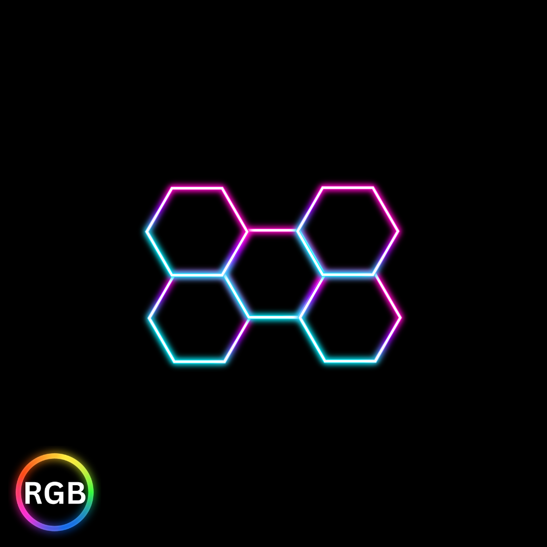 Luz Led Spectra RGB • Kit 5 Hexágonos • 2.38x1.68 mts