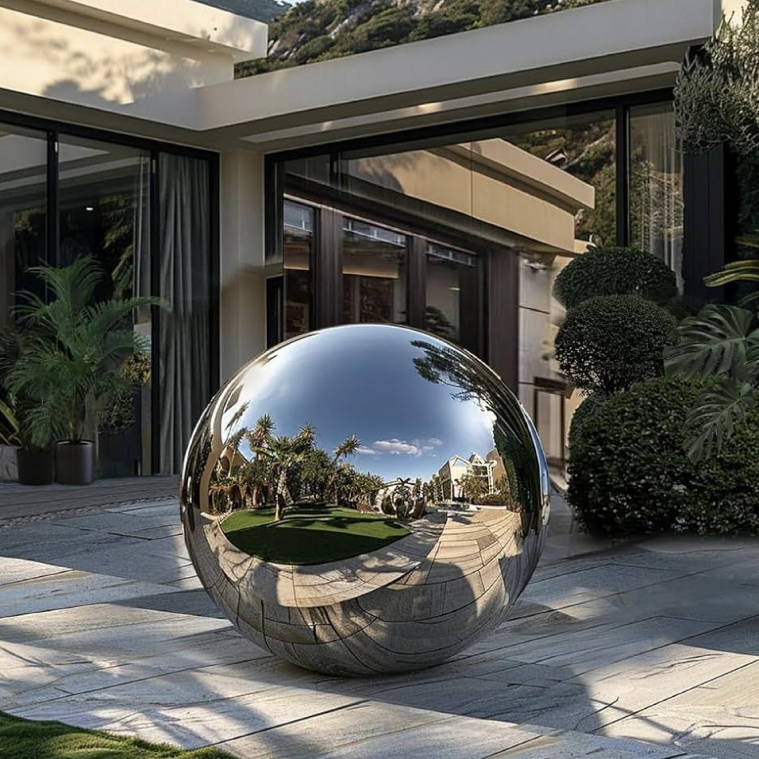 Globo Inflable PVC • Plateado • Efecto Espejo • Decoración • Arriendo