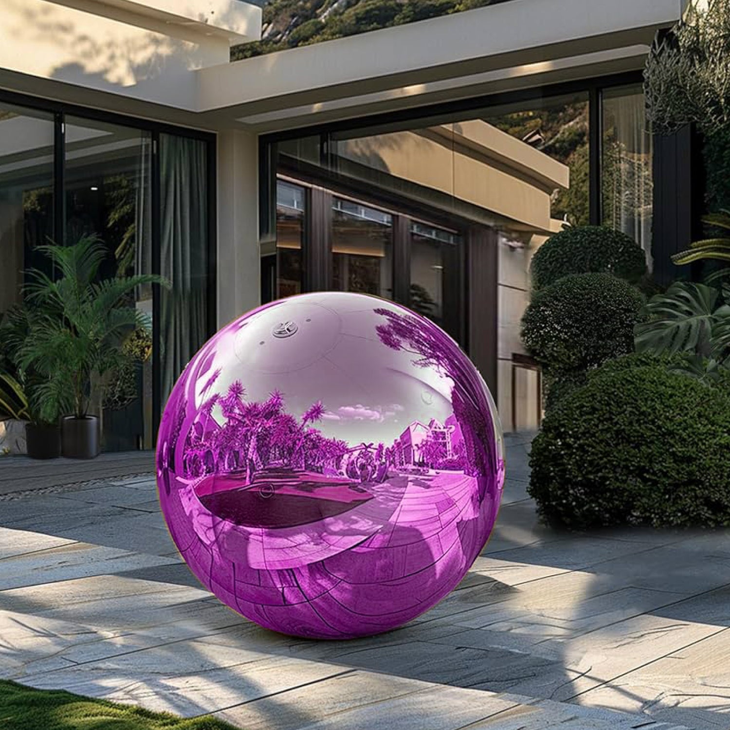 Globo Inflable PVC • Rosa • Efecto Espejo • Decoración • Arriendo