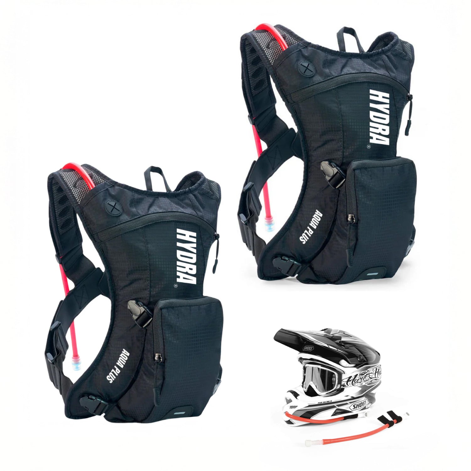 Mochila Hidratación • Hydra Plus • 2L • Pack Doble • Nuevo Modelo 2025 Incluye Manguera Extension para Casco