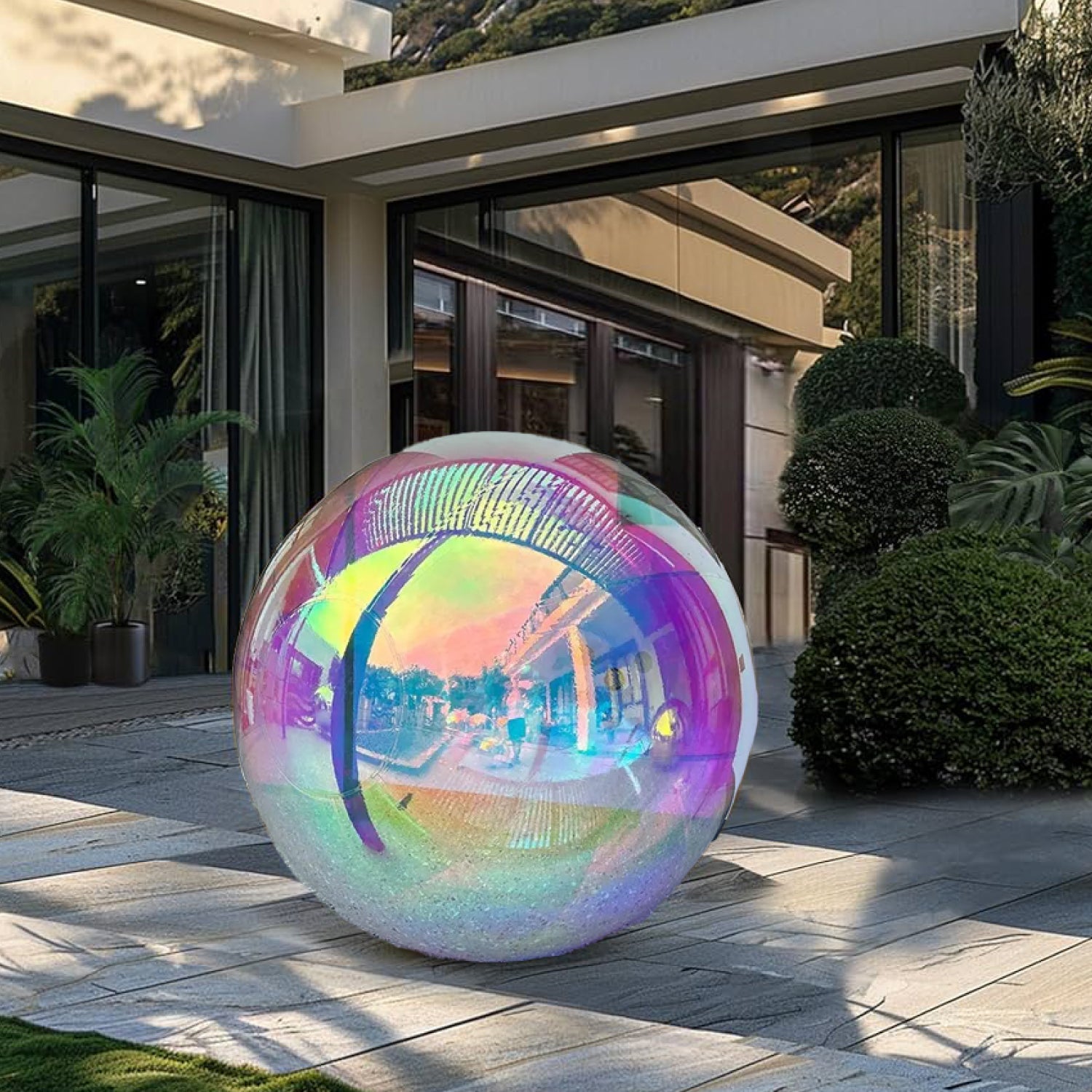 Globo Inflable PVC • Iridiscente • Efecto Espejo • Decoración • Arriendo