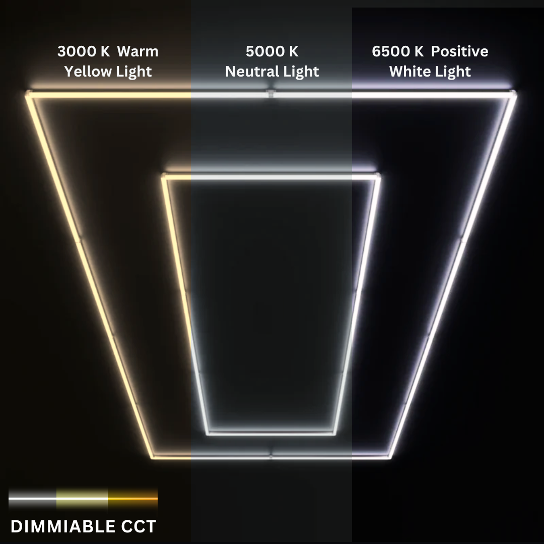 Luz Led Spectra Dimmiable CCT 3000-5000-6500K • Kit 2 Rectángulos • 4.78x2.41 mts