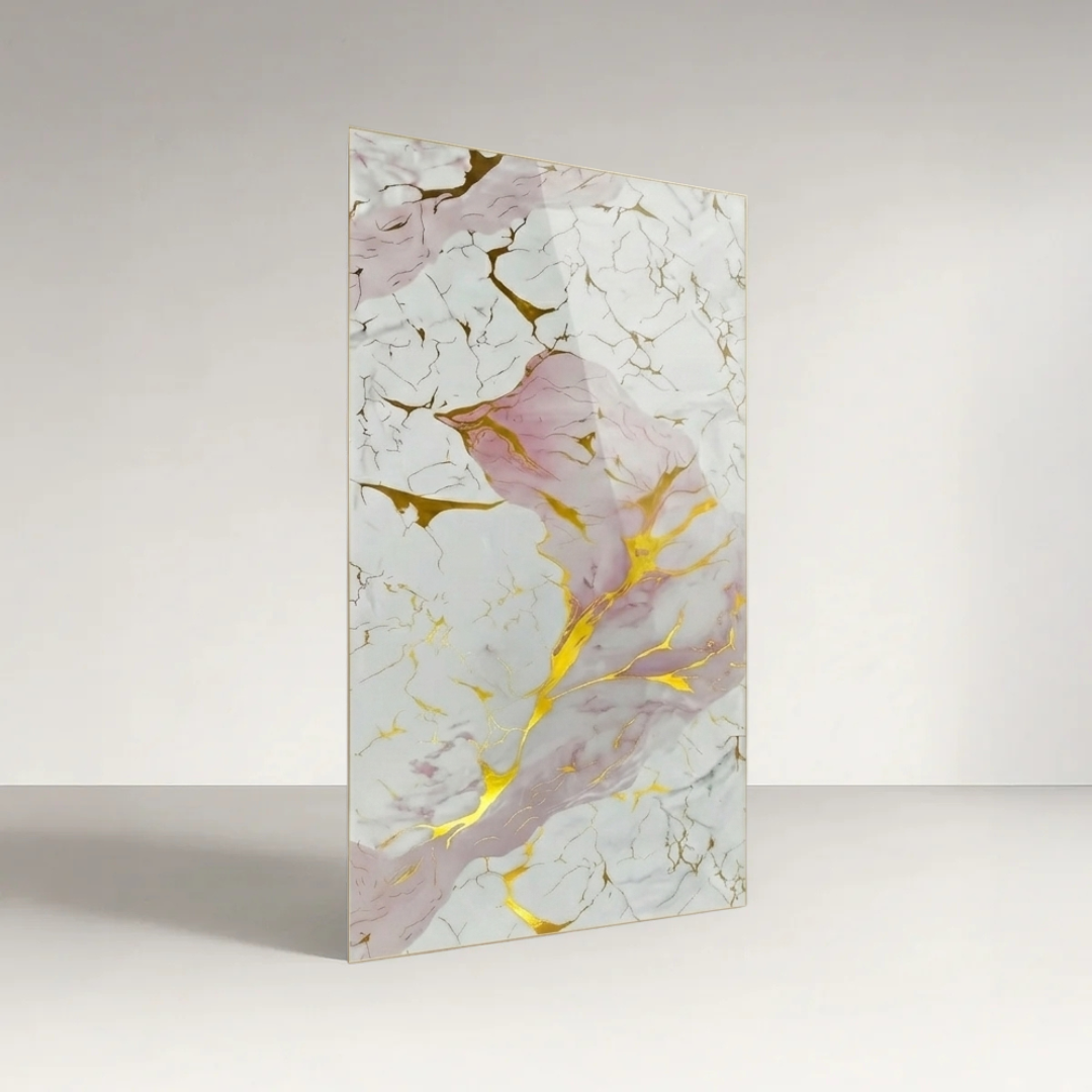 Revestimiento interior • Panel Mármol PVC • 244x122x0.3cm • Rosa Dorado