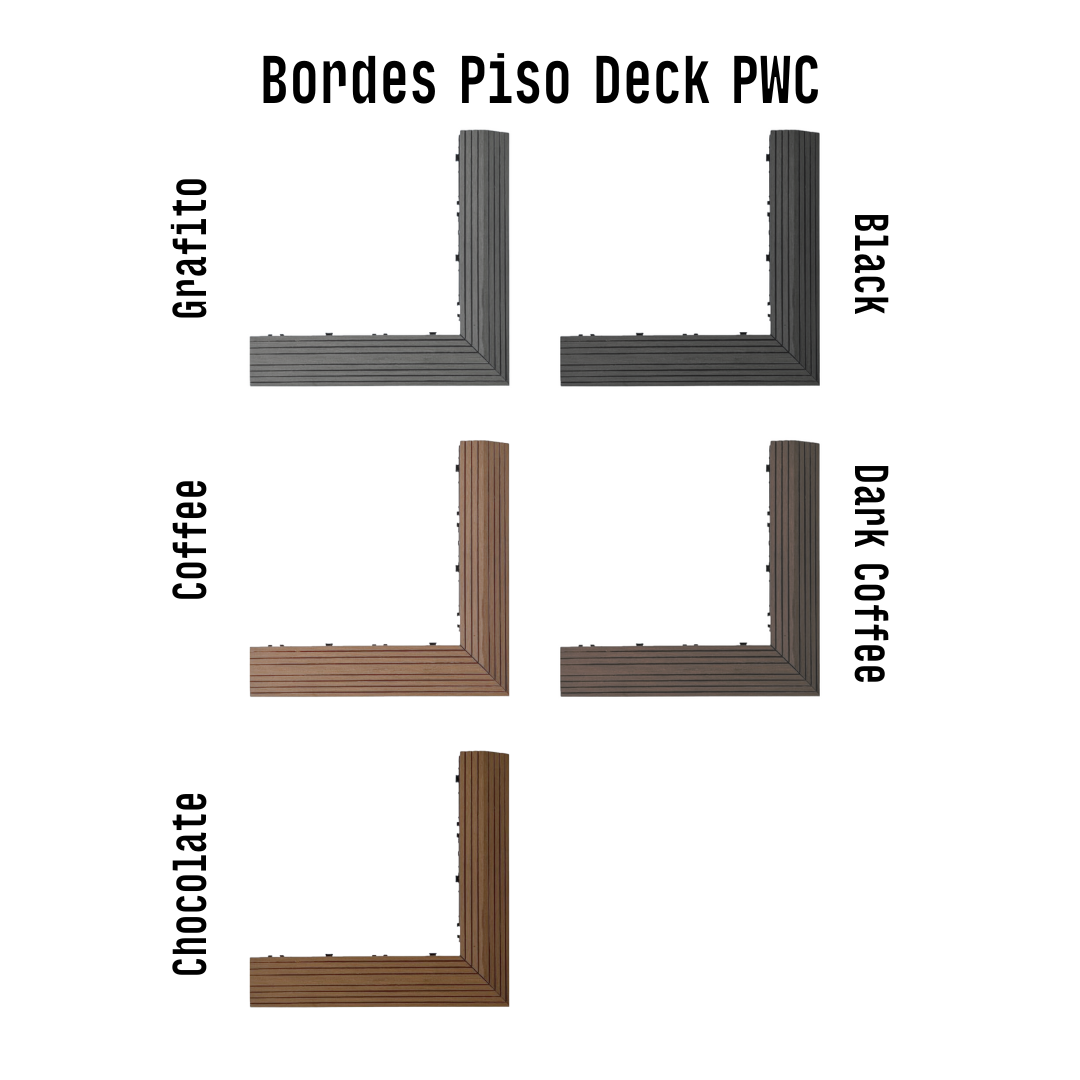 Borde Piso Deck WPC Terraza • Encastrable Modular Outdoor • 30x7.5x2cm