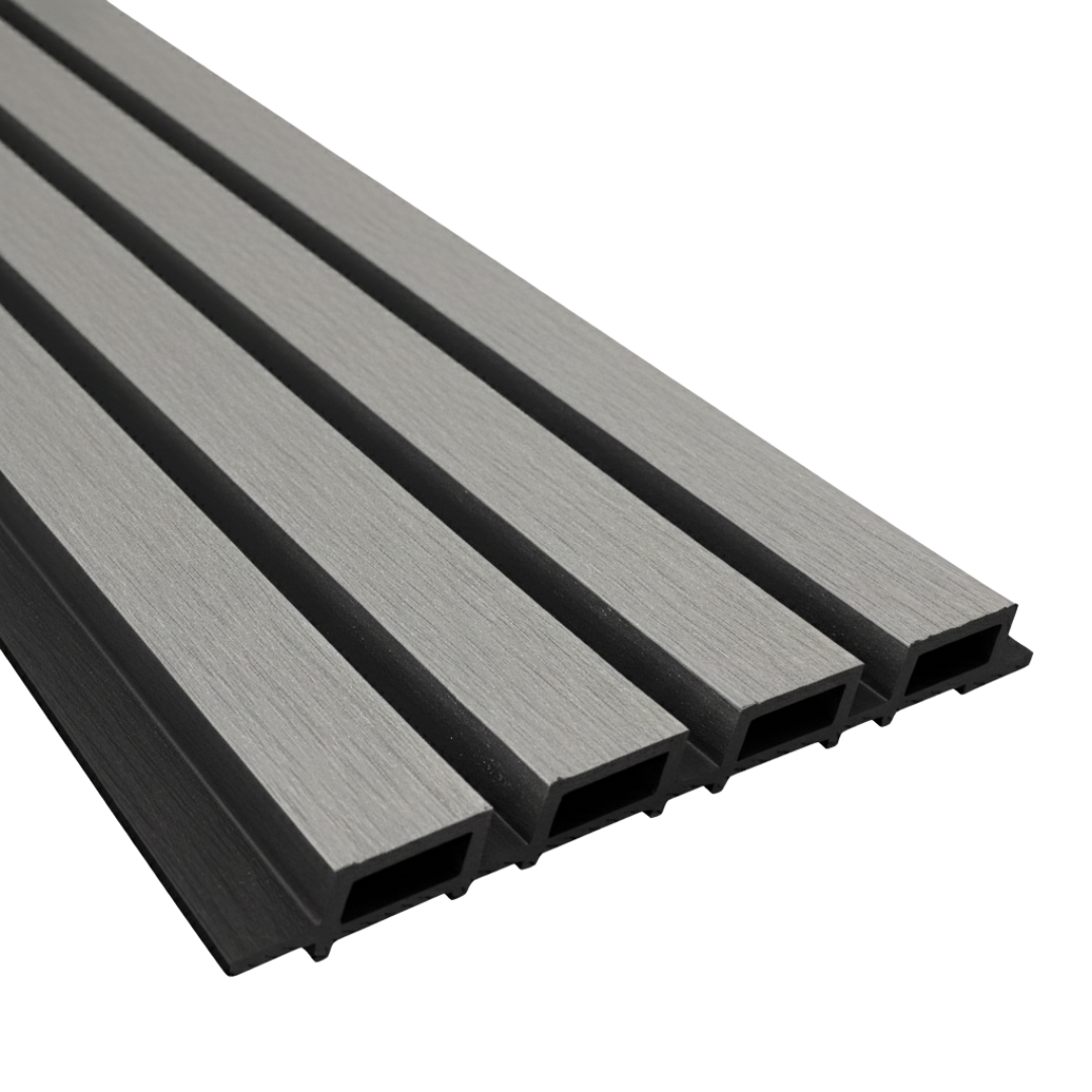 Revestimiento Exterior • WPC Wall Panel • Gris Piedra • 290x21.9x2.6 cm